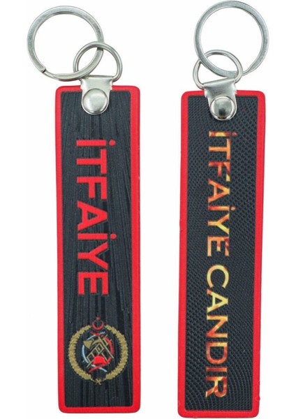 "itfaiye Candır" Itfaiye Arması Çift Taraflı Anahtarlık 3d, (12 cm x 3 Cm)