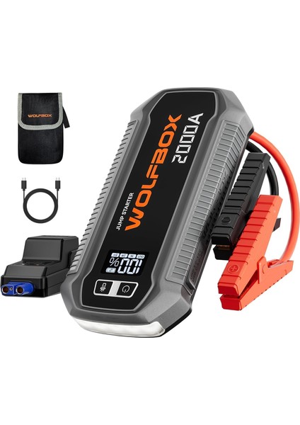 Marş Yardımı Powerbank 2000A 12V, 12000MAH Akü Takviye & LED Fener