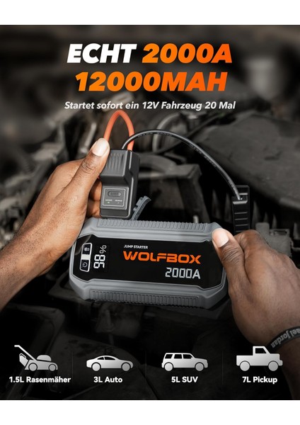 Marş Yardımı Powerbank 2000A 12V, 12000MAH Akü Takviye & LED Fener modelleri