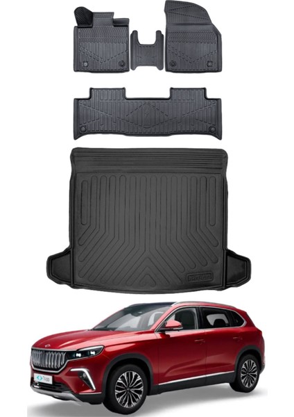 Togg T10X 2023 Model Bagaj Havuzu Araca Özel Siyah Paspas Takımı
