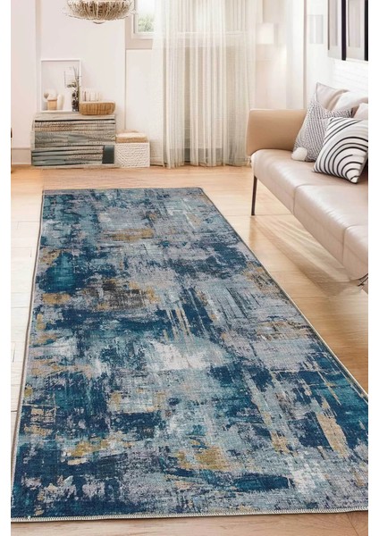 Dijital Yıkanabilir Kaymaz Salon Halısı Mutfak Halısı Yolluk Balkon Halısı DC-7275