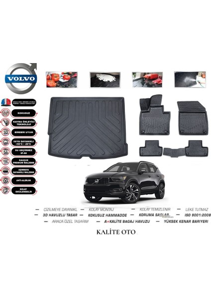 Volvo XC60 2024 Model 3D Bagaj Havuzu+4d Havuzlu Paspas Setii
