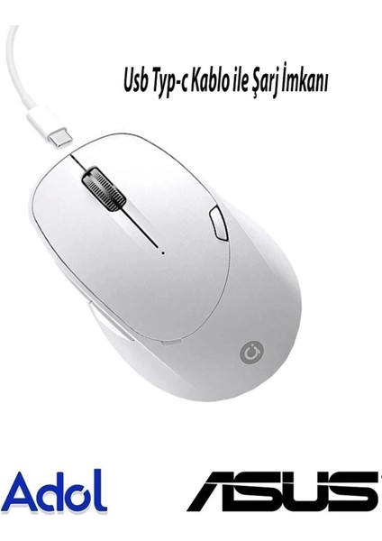 MS012 2,4gh Wireless Bluetooth Kablosuz Mouse Beyaz