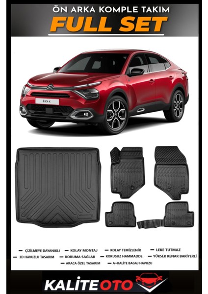 Citroen C4X Bagaj Havuzu+4.5d Havuzlu Paspas Seti 2025 Model