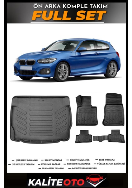 Bmw 1 Serisi F20 Bagaj Havuzu+4.5d Havuzlu Paspas Seti 2018 Model