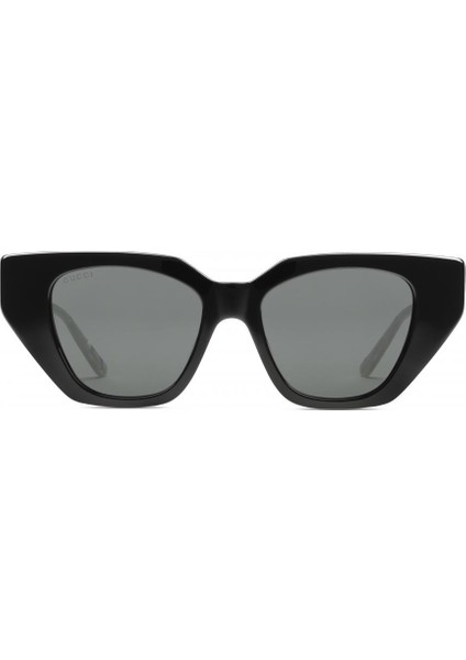 GG0641S 001 53-19 Siyah Cat Eye Çerçeveli Füme Mat Camlı Kadın Güneş Gözlüğü modelleri