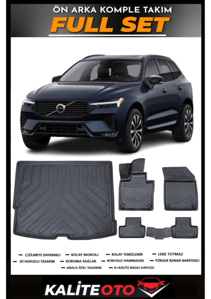 Volvo XC60 Plug-In Bagaj Havuzu+4.5d Havuzlu Paspas Seti 2025 Model