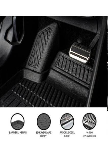 Chevrolet Cruze Hatchback 2012 Model Tam Uyumlu Kokusuz 3D Havuzlu Paspas indirimleri