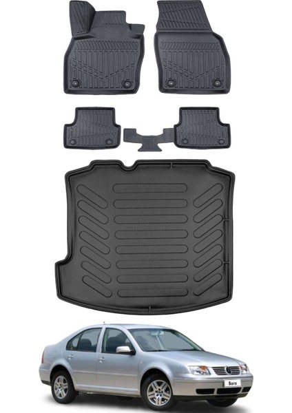 Volkswagen Bora 2000 Model Bagaj Havuzu Araca Özel Siyah Paspas Takımı