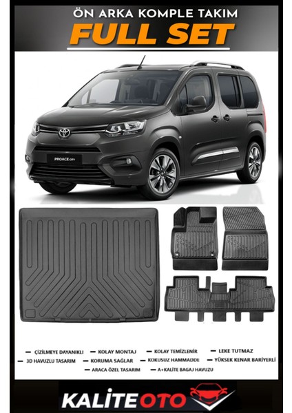Toyota Proace City Bagaj Havuzu+4.5d Havuzlu Paspas Seti 2025 Model