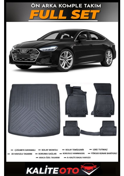 Audi A7 Bagaj Havuzu+4.5d Havuzlu Paspas Seti 2019 Model