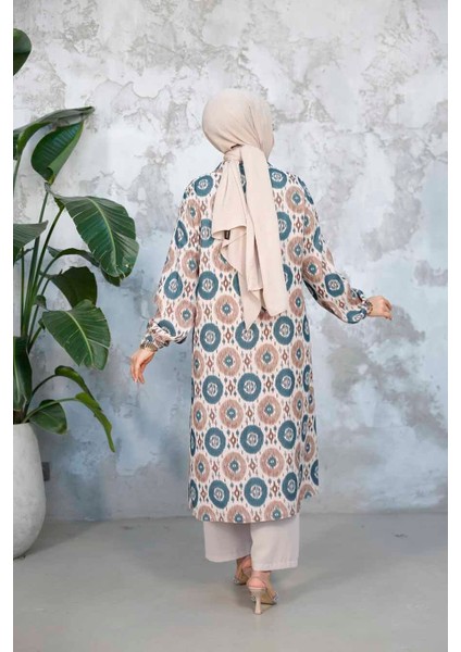 Desenli Zümrüt Yeşili Tesettür Ikili Takım 10692ZY indirimleri