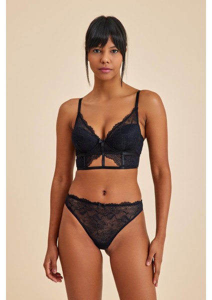 Roma Siyah Dantelli Dolgusuz Toparlayıcı Büstiyer Sütyen fırsatları