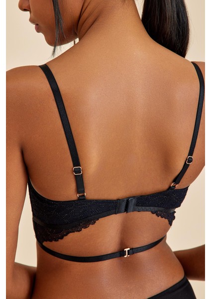 Roma Siyah Dantelli Dolgusuz Toparlayıcı Büstiyer Sütyen indirimleri