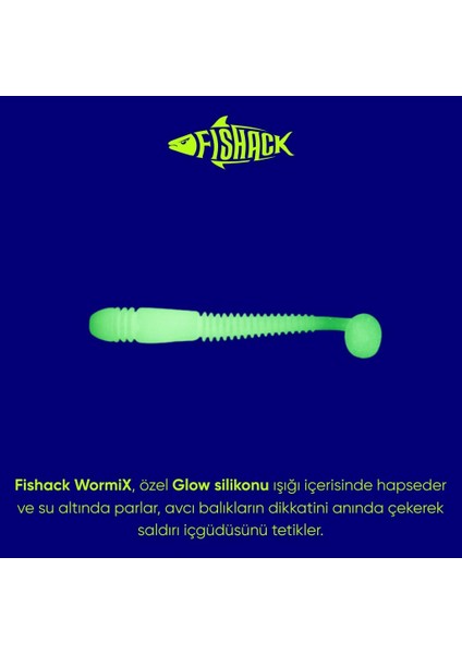 Silikon Kurt Yem - 1,1g 55MM - Fishack Wormix - 1 Adet - Uv - Beyaz - Karides Kokulu fiyatları