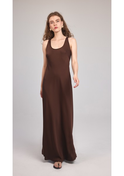 Bella - Saten Maxi Elbise