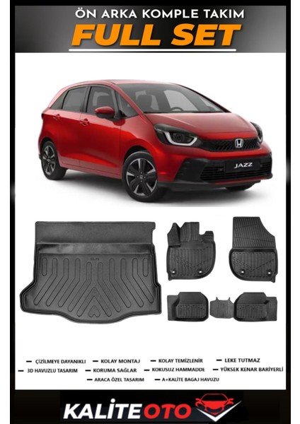 Honda Jazz Bagaj Havuzu+4.5d Havuzlu Paspas Seti 2023 Model