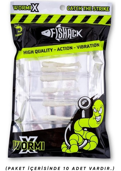 Silikon Kurt Yem - 1,1g 55MM - Fishack Wormix - 1 Adet - Uv - Beyaz - Karides Kokulu indirimleri