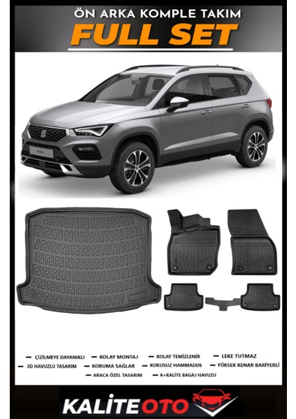 Seat Ateca 4x2 Bagaj Havuzu+4.5d Havuzlu Paspas Seti 2025 Model