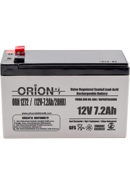 ORN-1272 ,12V/7.2AH Kuru Akü