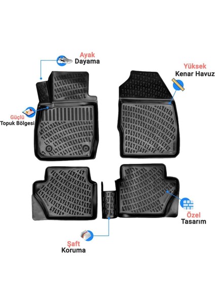 Citroen C4X 2023 Araca Özel Üretim 3D Havuzlu Paspas ve Bagaj Havuzu fiyatları