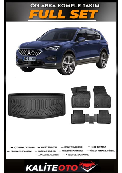 Seat Taracco 7 Koltuk Bagaj Havuzu+4.5d Havuzlu Paspas Seti 2024 Model