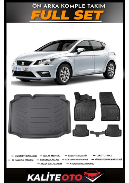 Seat Leon Bagaj Havuzu+4.5d Havuzlu Paspas Seti 2020 Model