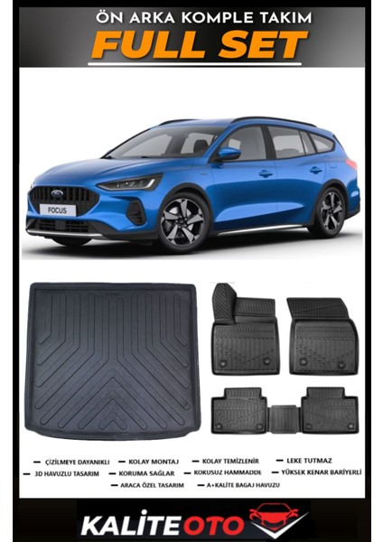 Ford Focus 5 Stw Üst Bagaj Havuzu+4.5d Havuzlu Paspas Seti 2020 Model