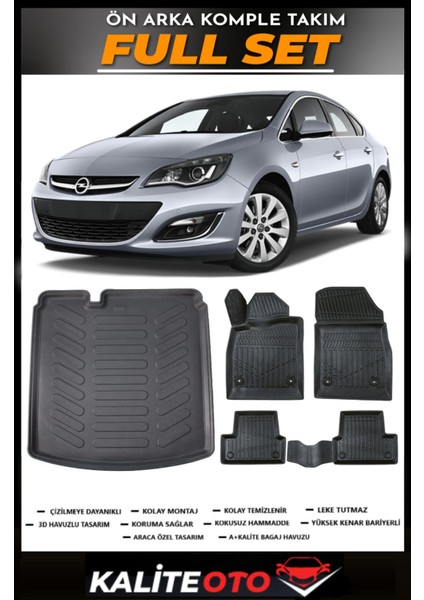 Opel Astra J Sedan Bagaj Havuzu+4.5d Havuzlu Paspas Seti 2016 Model