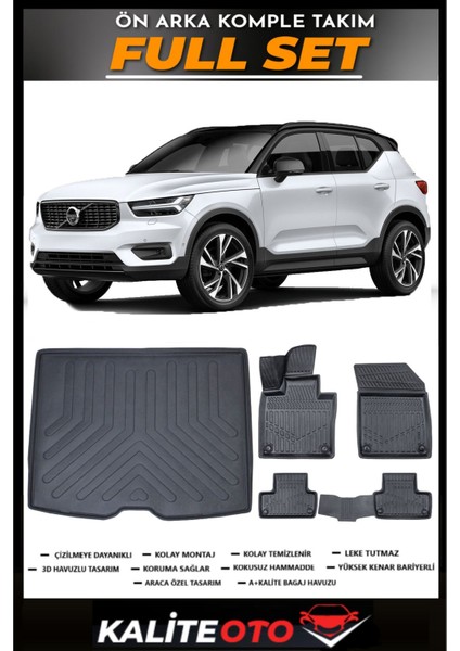 Volvo XC40 Elektrikli Bagaj Havuzu+4.5d Havuzlu Paspas Seti 2023 Model