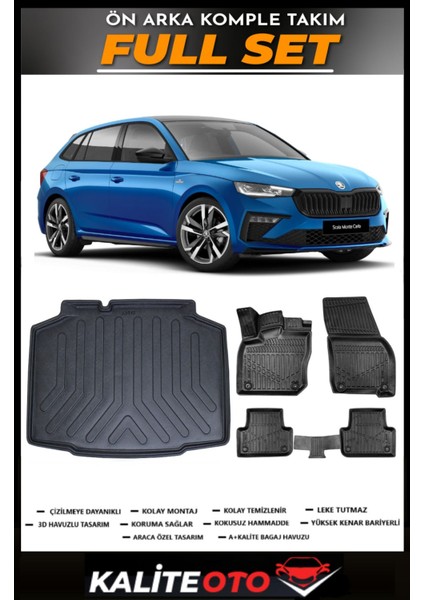 Skoda Scala Bagaj Havuzu+4.5d Havuzlu Paspas Seti 2020 Model