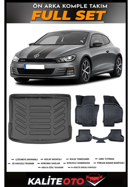 Volkswagen Scirocco Bagaj Havuzu+4.5d Havuzlu Paspas Seti 2012 Model