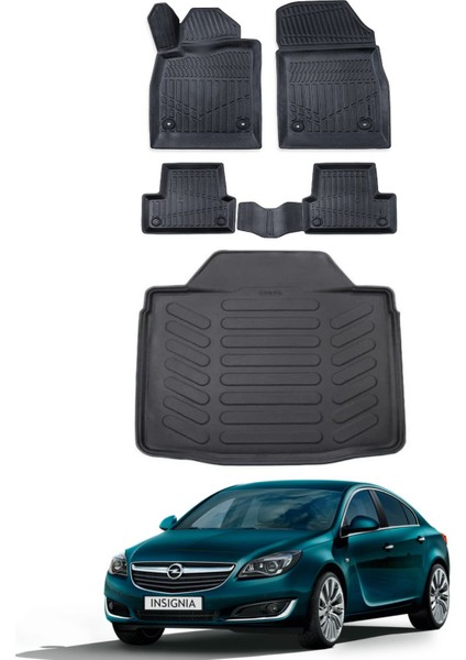 Opel Insignia 2015 Model Bagaj Havuzu Araca Özel Siyah Paspas Takımı