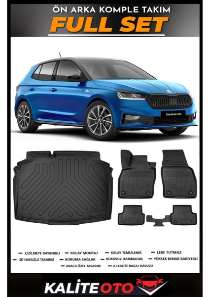 Skoda Fabia Bagaj Havuzu+4.5d Havuzlu Paspas Seti 2023 Model