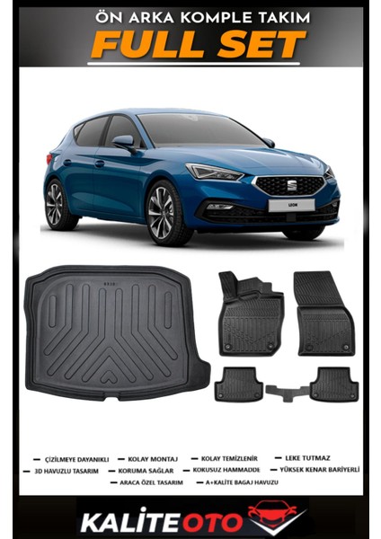Seat Leon Bagaj Havuzu+4.5d Havuzlu Paspas Seti 2022 Model