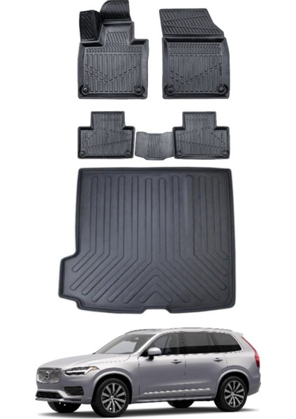 Volvo XC90 2021 Model Bagaj Havuzu Araca Özel Siyah Paspas Takımı