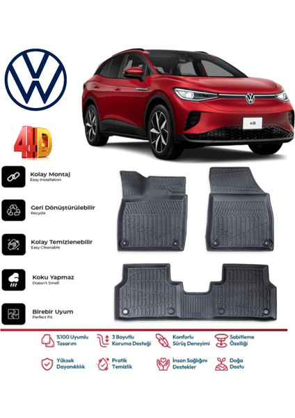 Volkswagen Id.4 ( Elektrikli ) 2021 Sonrası Havuzlu Paspas