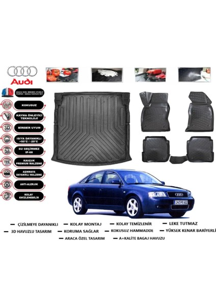 Audi A6 2001 Model Bagaj Havuzu Araca Özel Paspas Takımı Flex