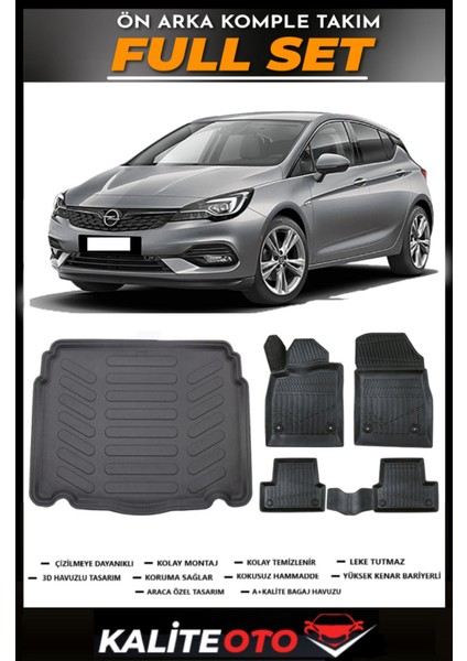 Opel Astra J Hatchback Bagaj Havuzu+4.5d Havuzlu Paspas Seti 2011 Model