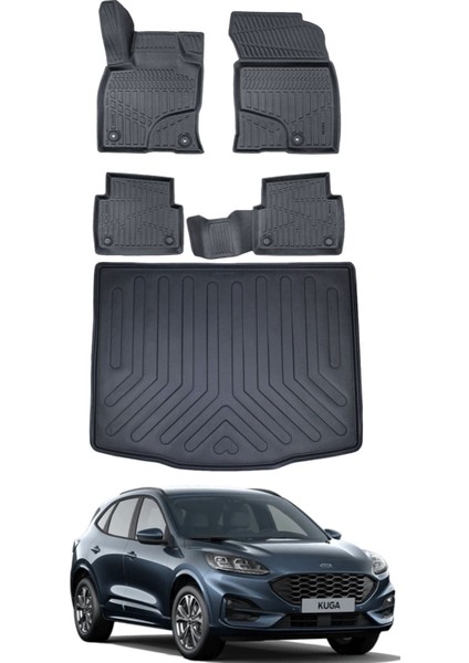 Ford Kuga 2022 Model Bagaj Havuzu Araca Özel Siyah Paspas Takımı