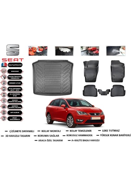 Seat Ibiza Sw 2017 Model Bagaj Havuzu Araca Özel Paspas Takımı Flex