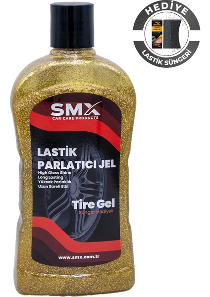Simli Jel Lastik Parlatıcı 500 ml + Sünger Hediye