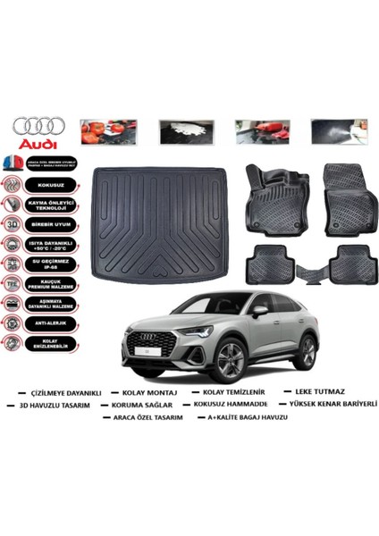 Audi Q3 2024 Model Bagaj Havuzu Araca Özel Paspas Takımı Flex