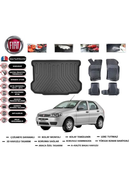 Fiat Palio 2011 Model Bagaj Havuzu Araca Özel Paspas Takımı Flex