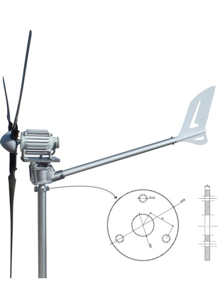 Set 1500W 24V Windsafe Korumalı Rüzgar Türbini + Wind Pro Şarj Kontrol Cihazı Ista-Breeze