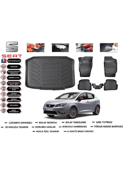 Seat Ibiza Hb 2012 Model Bagaj Havuzu Araca Özel Paspas Takımı Flex