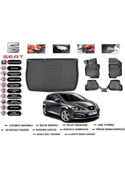 Seat Leon 2007 Model Bagaj Havuzu Araca Özel Paspas Takımı Flex