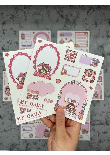 Seven Magic 12 Yaprak 108 Adet Koyu Pembe Post-It ve Sticker Seti / Yapışkanlı Kağıt / Post-It / Çıkartma / Etiket modelleri