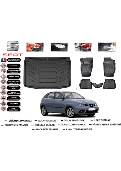 Seat Ibiza 2004 Model Bagaj Havuzu Araca Özel Paspas Takımı Flex