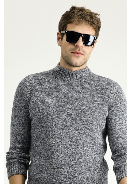 Yarım Balıkçı Yaka Slim Fit Dar Kesim Desenli Alpaka Yünlü Triko Kazak fiyatları